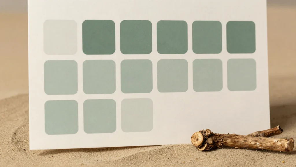 Folha de calendario de papel ao lado de raiz seca de ashwagandha